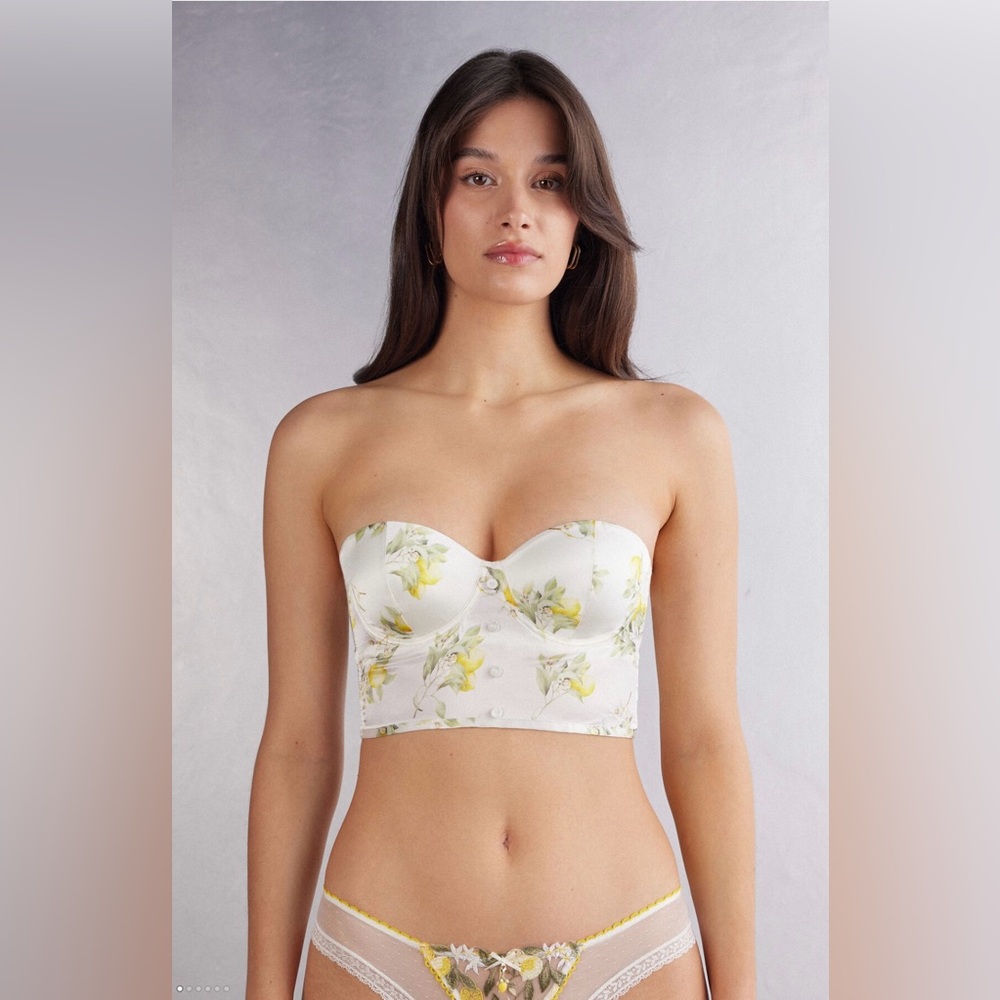 Intimissimi Vacanze Italiane Giada Silk Bandeau Bustier Size 38C NWT never worn